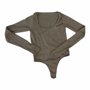 NWOT Skims Women's Size 2XS XXS Taupe Brown Long Sleeve Bodysuit